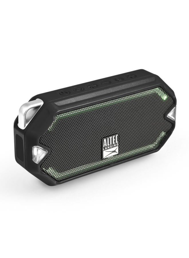 Altec Lansing مكبر صوت هيدرا ميني اللاسلكي المقاوم للماء مع 6 ساعات من وقت التشغيل، شحن سريع USB-C، مقاوم للماء والغبار والعرق IP67، عرض ضوء LED ووضع الوميض (أسود) - Image 1